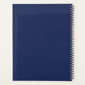 2022 Navyblauw Witte Meisjesachtige Script Monogra Planner (Achterkant)