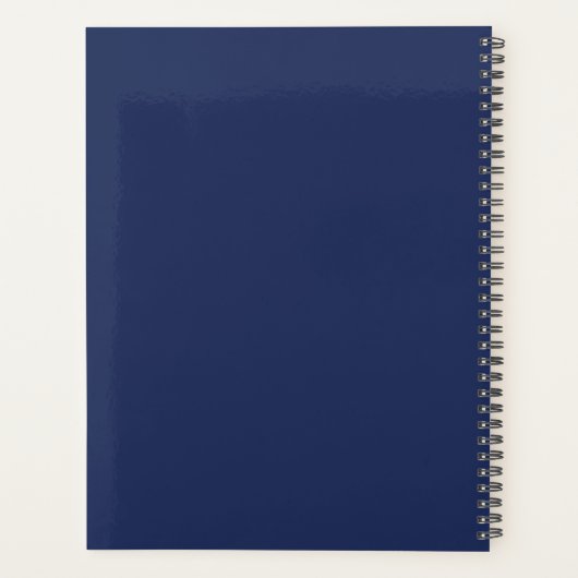 2022 Navyblauw Witte Meisjesachtige Script Monogra Planner (Achterkant)