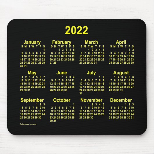 2022 Neon Yellow Agenda van Janz Muismat (Voorkant)