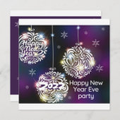 2022 New Year's Eve Party Silver Disco Ball Kaart (Voorkant / Achterkant)