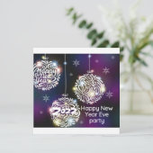 2022 New Year's Eve Party Silver Disco Ball Kaart (Staand voorkant)