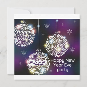 2022 New Year's Eve Party Silver Disco Ball Kaart