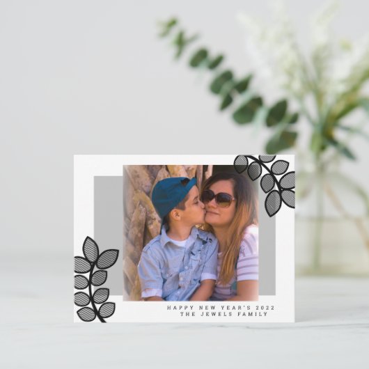 2022 nieuwe jaren fototak briefkaart (Staand voorkant)