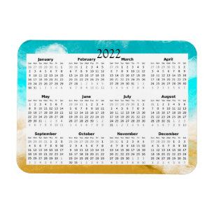 2022 Ocean Beach Calendar Mini Magnet Magneet