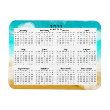 2022 Ocean Beach Kalender Mini Magneet