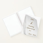 2022 Papieren bruiloft Ons eerste Jubileum Guestbo Notitieboek (Binnen)
