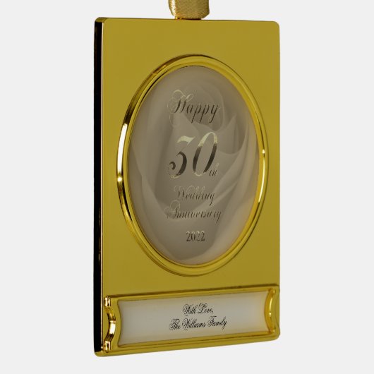 2022 Pearl Wedding 30th Jubileum Verguld Banner Ornament (Rechts)