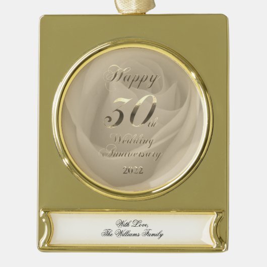 2022 Pearl Wedding 30th Jubileum Verguld Banner Ornament (Voorkant)