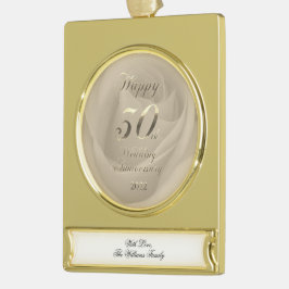 2022 Pearl Wedding 30th Jubileum Verguld Banner Ornament