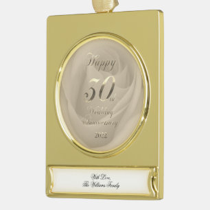 2022 Pearl Wedding 30th Jubileum Verguld Banner Ornament