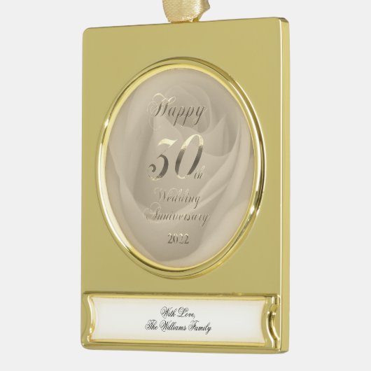 2022 Pearl Wedding 30th Jubileum Verguld Banner Ornament (Links)