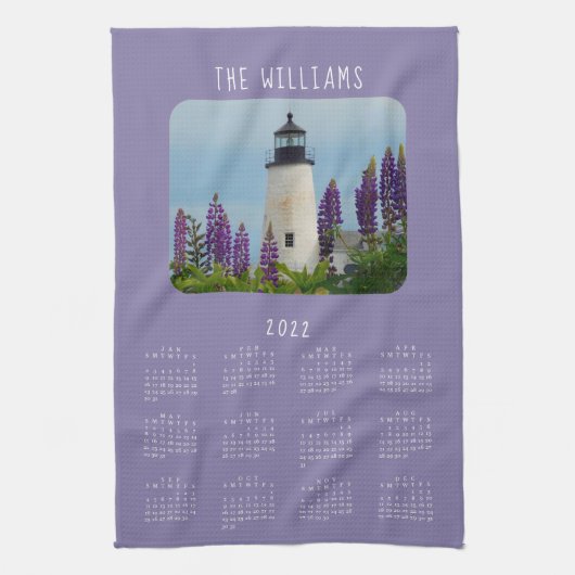 2022 Pemaquid Point Lighthouse Calendar Theedoek (Verticaal)