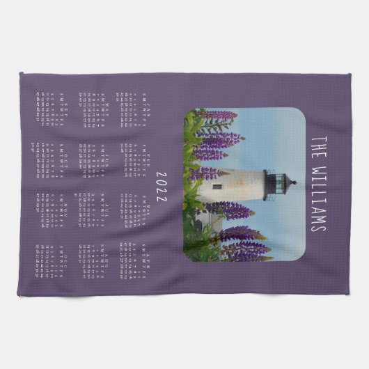 2022 Pemaquid Point Plum Lighthouse Calendar Theedoek (Horizontaal)