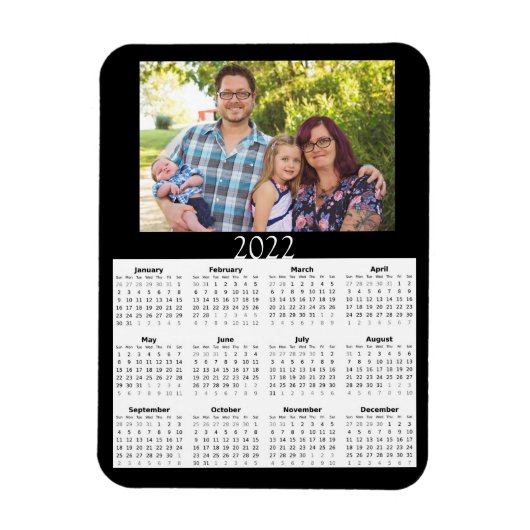2022 Persoonlijke Fotokalender Mini Magneet (Verticaal)