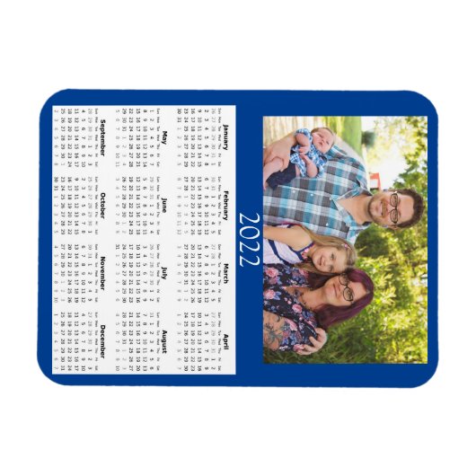 2022 Persoonlijke Fotokalender Mini Magneet (Horizontaal)