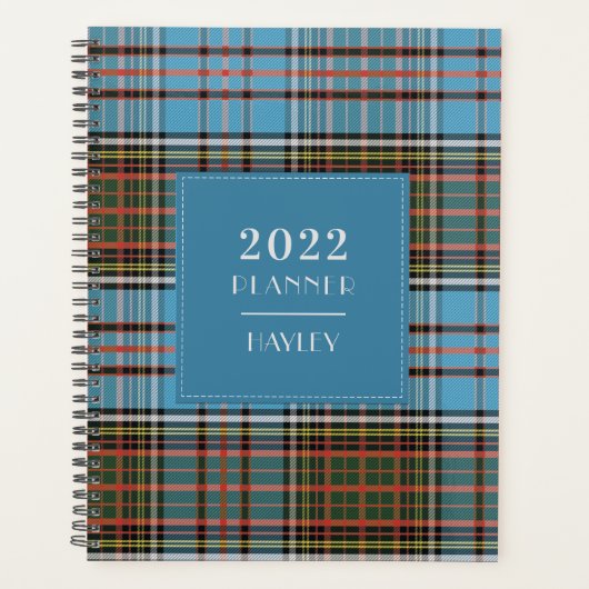 2022 Plaid Tartan Clan Anderson Rood Geruit Planner (Voorkant)