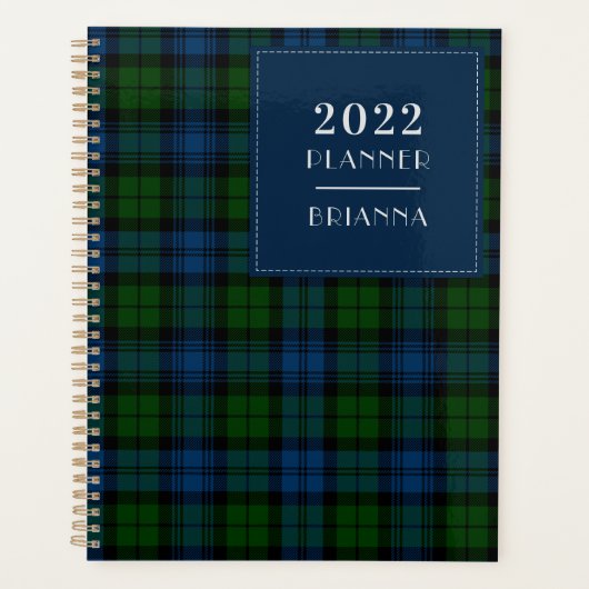 2022 Plaid Tartan Clan Campbell Militair Dambordpa Planner (Voorkant)