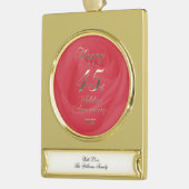 2022 Red Sapphire Wedding 45th Jubileum Verguld Banner Ornament (Links)
