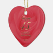 2022 Red Sapphire Wedding Happy 45th Jubileum Keramisch Ornament (Links)