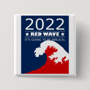 2022 RED WAVE zal Biblical zijn Vierkante Button 5,1 Cm