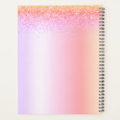 2022 Regenboog Pastel Glitter Meisjes Monogram Planner (Achterkant)