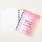 2022 Regenboog Pastel Glitter Meisjesachtig Monogr Planner (Display)