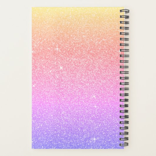 2022 Regenboogpasta Glitter Sparkle Monogram Planner (Achterkant)