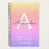 2022 Regenboogpasta Glitter Sparkle Monogram Planner (Voorkant)