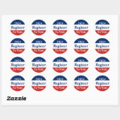 2022 Register to Vote Ronde Sticker (Vel)