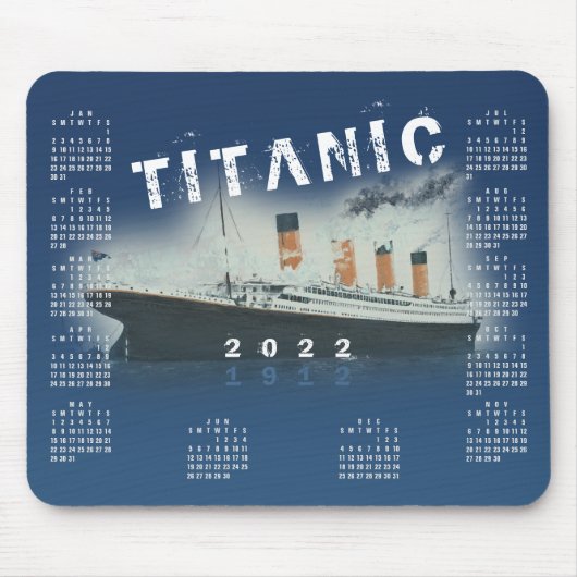 2022 RMS Titanic Blue Calendar Muismat (Voorkant)