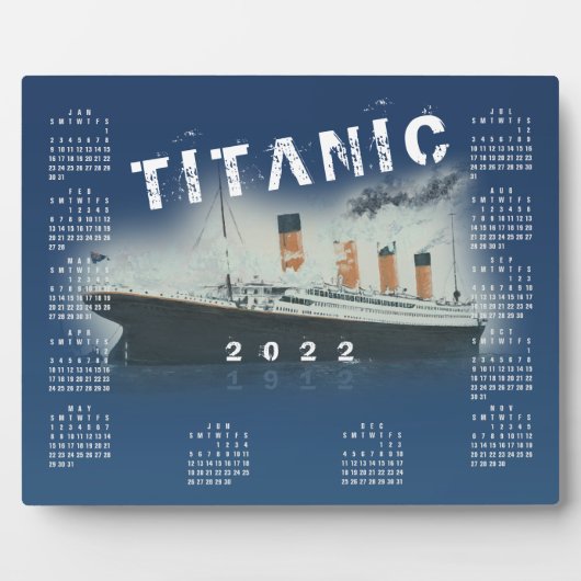 2022 RMS Titanic Blue Calendar Plaque Fotoplaat (Voorkant)