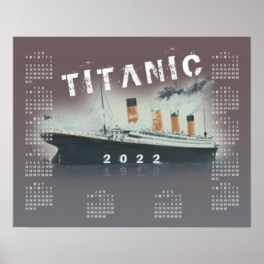2022 RMS Titanic scheepskalenderposter Poster (Voorkant)