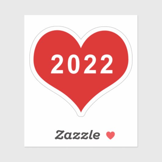2022 Rood Hart Vinyl Sticker (Vel)