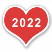 2022 Rood Hart Vinyl Sticker (Voorkant)