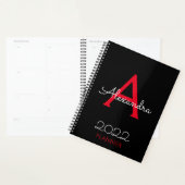 2022 Rood zwart monogram legant Planner (Display)
