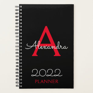 2022 Rood zwart monogram legant Planner