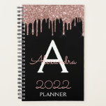 2022 Roos Gold - Blush Pink Black Glitter Monogram Planner<br><div class="desc">2022 Roos Gold - Blush Pink and Black Sparkle Glitter Monogram Name and Initiaal Spiral Notitieboek. Dit maakt de perfecte liefhebbende 16 verjaardag,  bruiloft,  vrijgezellenfeest,  verjaardagsdag,  baby shower of vrijgezellenfeest voor iemand die van luxe glam en stijl houdt.</div>