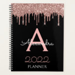 2022 Roos Gold - Blush Pink Black Glitter Monogram Planner<br><div class="desc">2022 Roos Gold - Blush Pink and Black Sparkle Glitter Monogram Name and Initiaal Spiral Notitieboek. Dit maakt de perfecte liefhebbende 16 verjaardag,  bruiloft,  vrijgezellenfeest,  verjaardagsdag,  baby shower of vrijgezellenfeest voor iemand die van luxe glam en stijl houdt.</div>