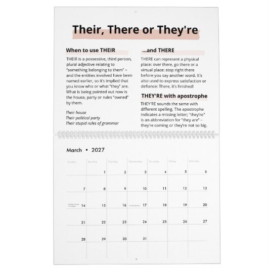 2022 Roos Gold Boss Lady Rules Spelling Amnesia Kalender (Mar 2027)