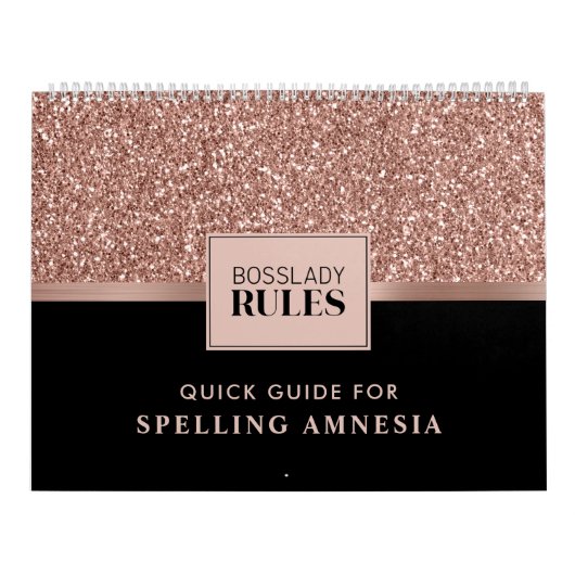 2022 Roos Gold Glitter Black Spelling Amnesia Kalender (Hoes)