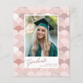 2022 Roos Gold Glitter Girl Afstudeerder Invitatio Flyer (Voorkant)