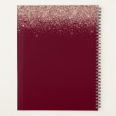 2022 Roos Gold Pink Burgundy Glitter Monogram Planner (Achterkant)