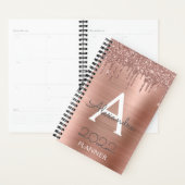2022 Roos Goud Blush Pink Glitter Sparkle Monogram Planner (Display)