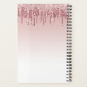 2022 Roos Goud Blush Pink Glitter Sparkle Monogram Planner (Achterkant)