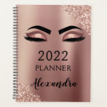 2022 Roos goudroze monogram Glitter Eyelashes Planner<br><div class="desc">2022 Roos Gold - Blush Pink Eyelashes Sparkle Glitter Monogram Name and Initiaal Spiral Notitieboek. Dit maakt de perfecte liefhebbende 16 verjaardag,  bruiloft,  vrijgezellenfeest,  verjaardagsdag,  baby shower of vrijgezellenfeest voor iemand die van luxe glam en stijl houdt.</div>