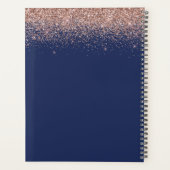 2022 Rose Goud Roze Marineblauw Glitter Monogram Planner (Achterkant)