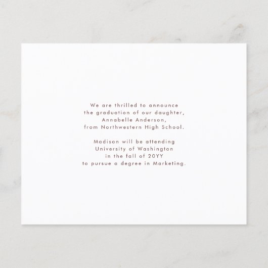 2022 Roze Foto Afstuderen Budget Party Uitnodiging (Achterkant)