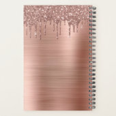 2022 Roze Goud Blush Roze Glitter Glans Monogram Planner (Achterkant)