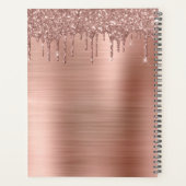 2022 Roze Goud Blush Roze Glitter Glans Monogram Planner (Achterkant)