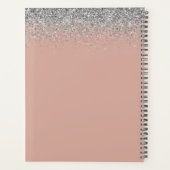 2022 Roze Goud Blush Roze Zilver Glitter Monogram Planner (Achterkant)
